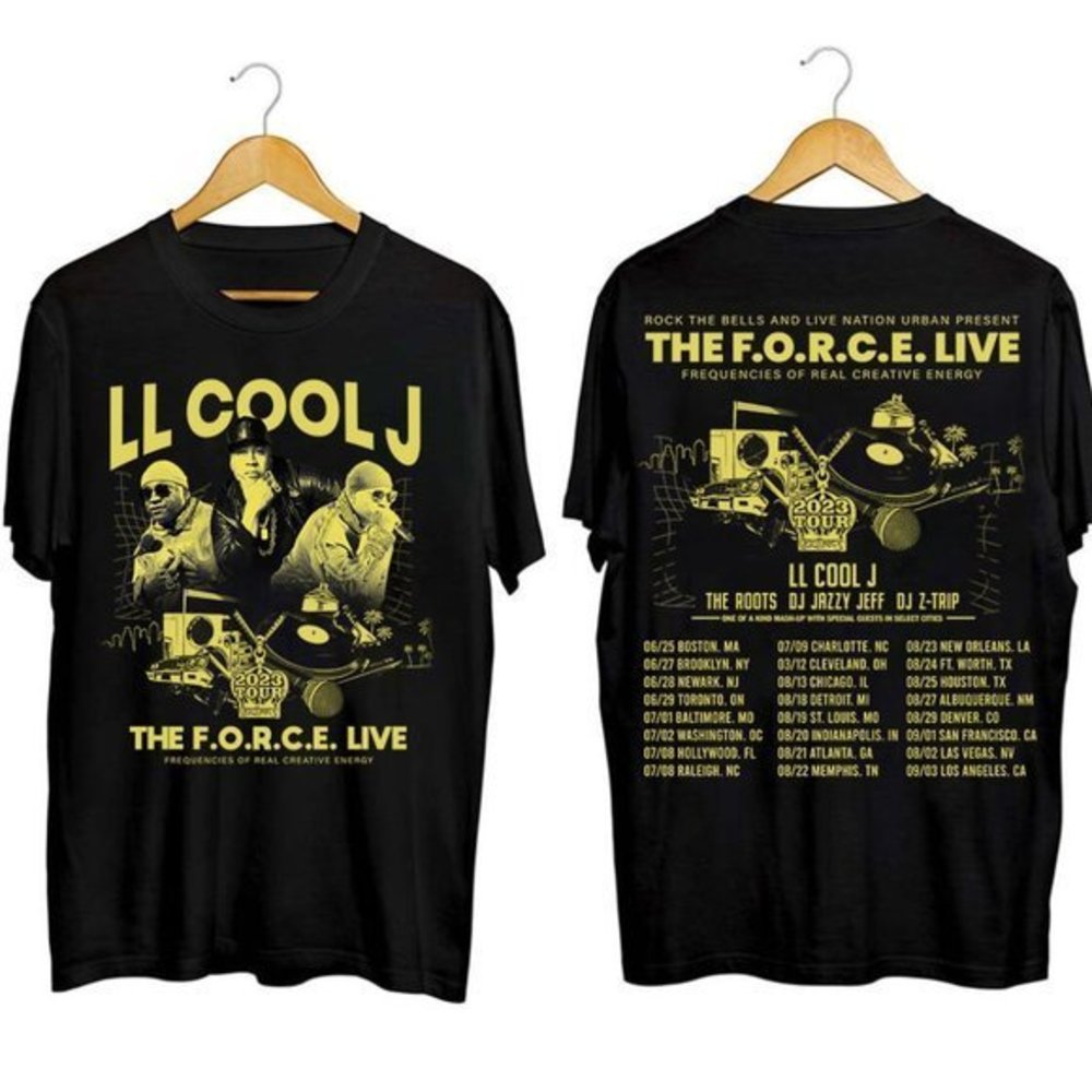 LL Cool Force Live Tour 2023 T-Shirt 2 Sided Cool J Force Live Tour 2023